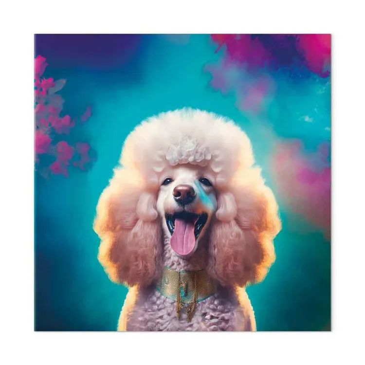 AI Fredy the Poodle Dog - Joyful Animal in a Candy Frame - Square