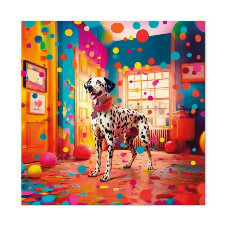 AI Dalmatian Dog - Spotted Animal in Color Room - Square