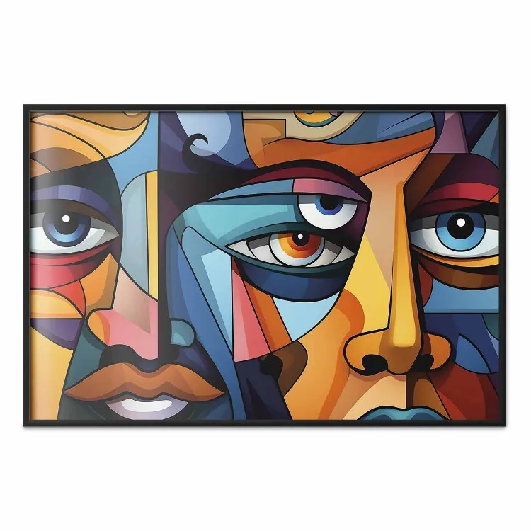 Rostros cubistas: composición geométrica al estilo de Picasso