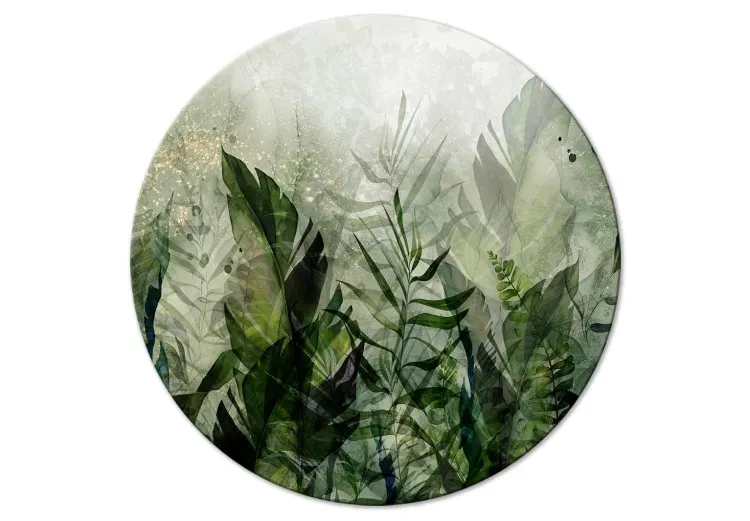 Plantas tropicales - selva en brumoso rocío verde