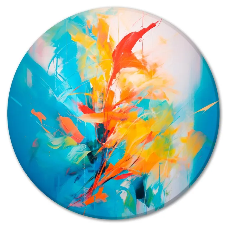 Danza de colores - abstracción azul en composición coloreada