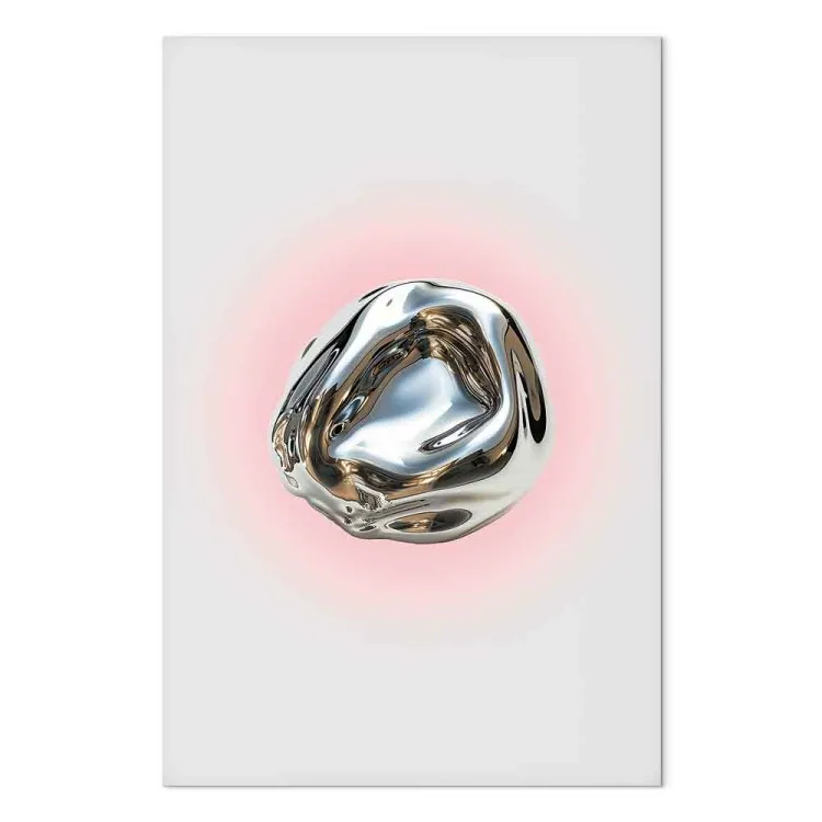 Forma plateada - abstracción moderna esférica en fondo claro