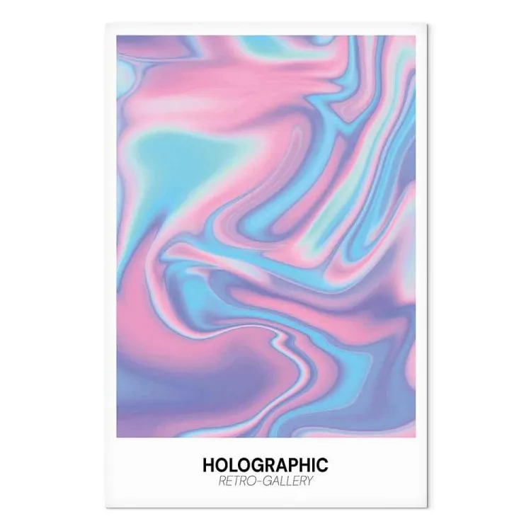Holosueño: ondas arco iris y degradados retro sobre fondo blanco