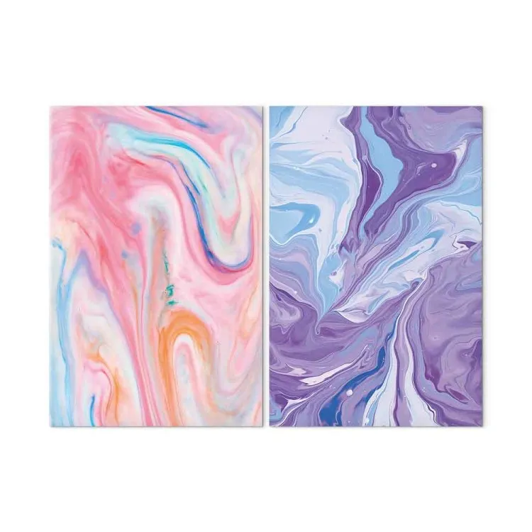 Arroyos de colores - formas dinámicas en tonos pastel y azules