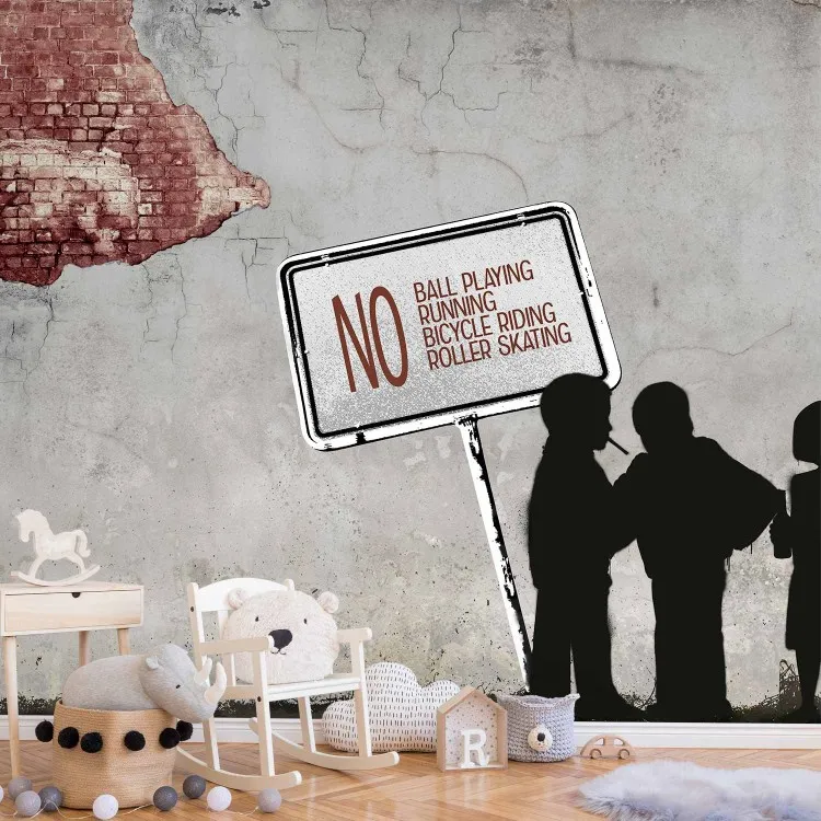No jueguen a la pelota - arte callejero al estilo Banksy