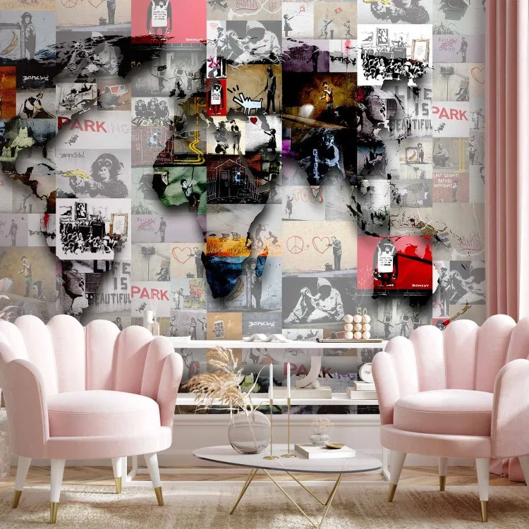 Arte callejero y Banksy - collage del mundo hecho de murales